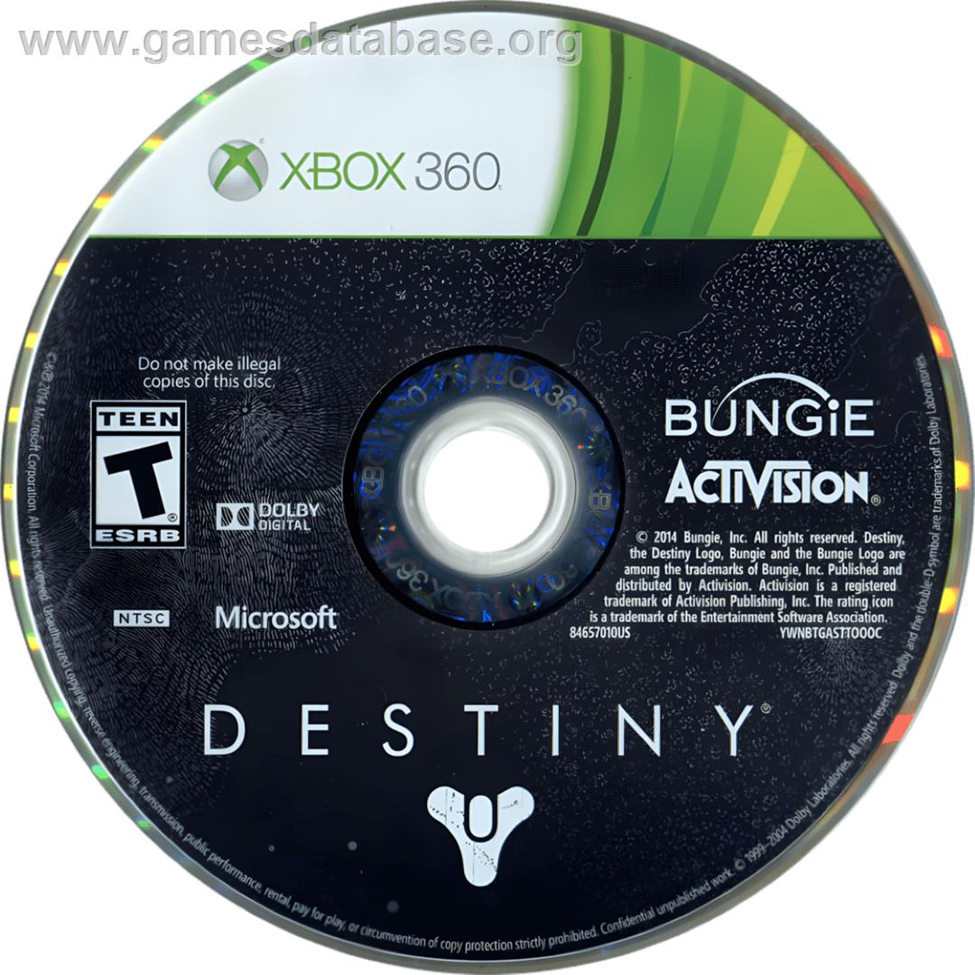 Destiny - Microsoft Xbox 360 - Artwork - Cartridge