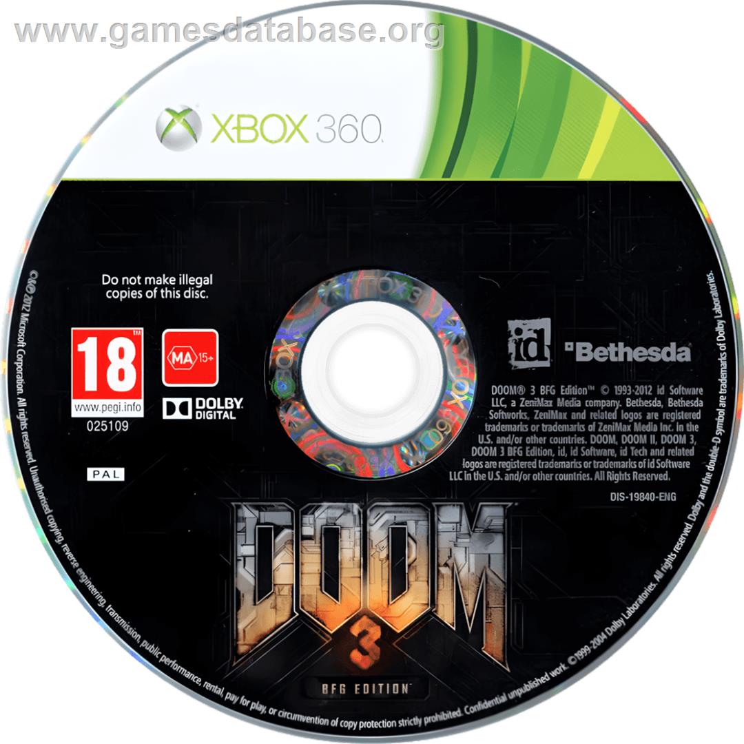 Doom 3 Bfg Edition - Microsoft Xbox 360 - Artwork - Cartridge