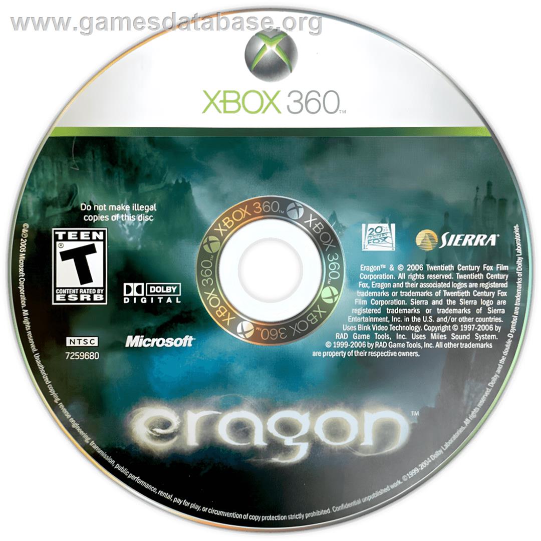 Eragon - Microsoft Xbox 360 - Artwork - Cartridge