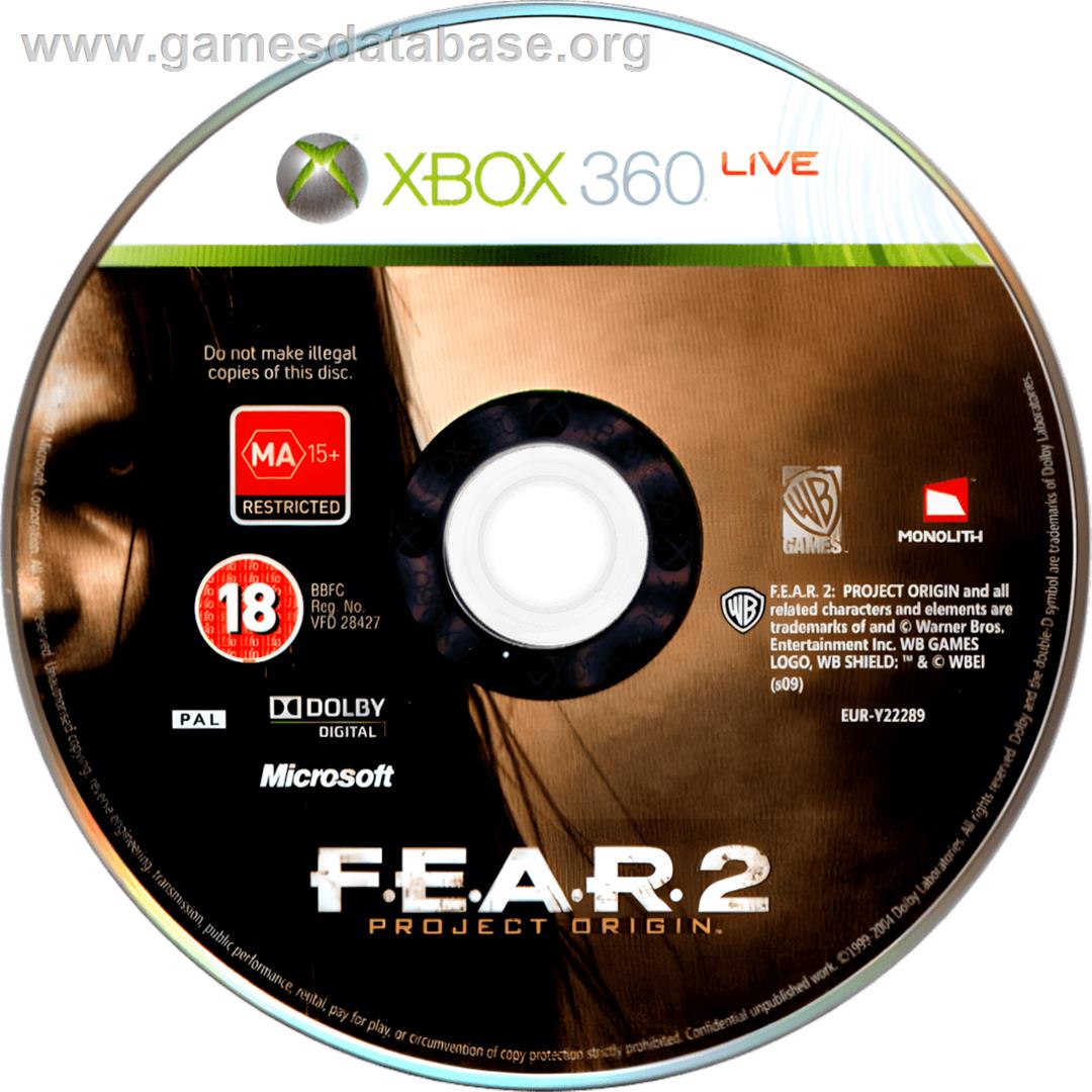 F.e.a.r. 2 - Project Origin - Microsoft Xbox 360 - Artwork - Cartridge