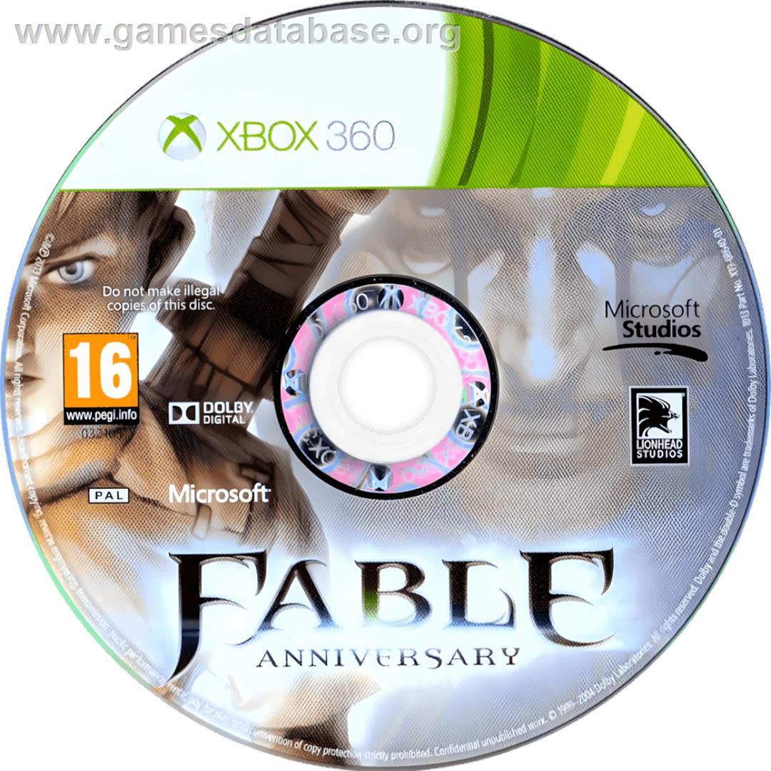 Fable Anniversary - Microsoft Xbox 360 - Artwork - Cartridge