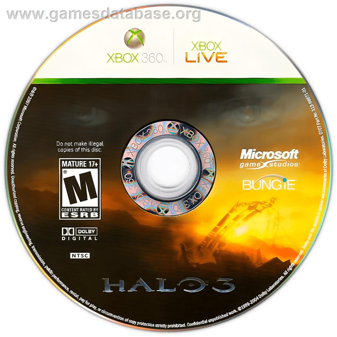 Halo 3 - Microsoft Xbox 360 - Artwork - Cartridge