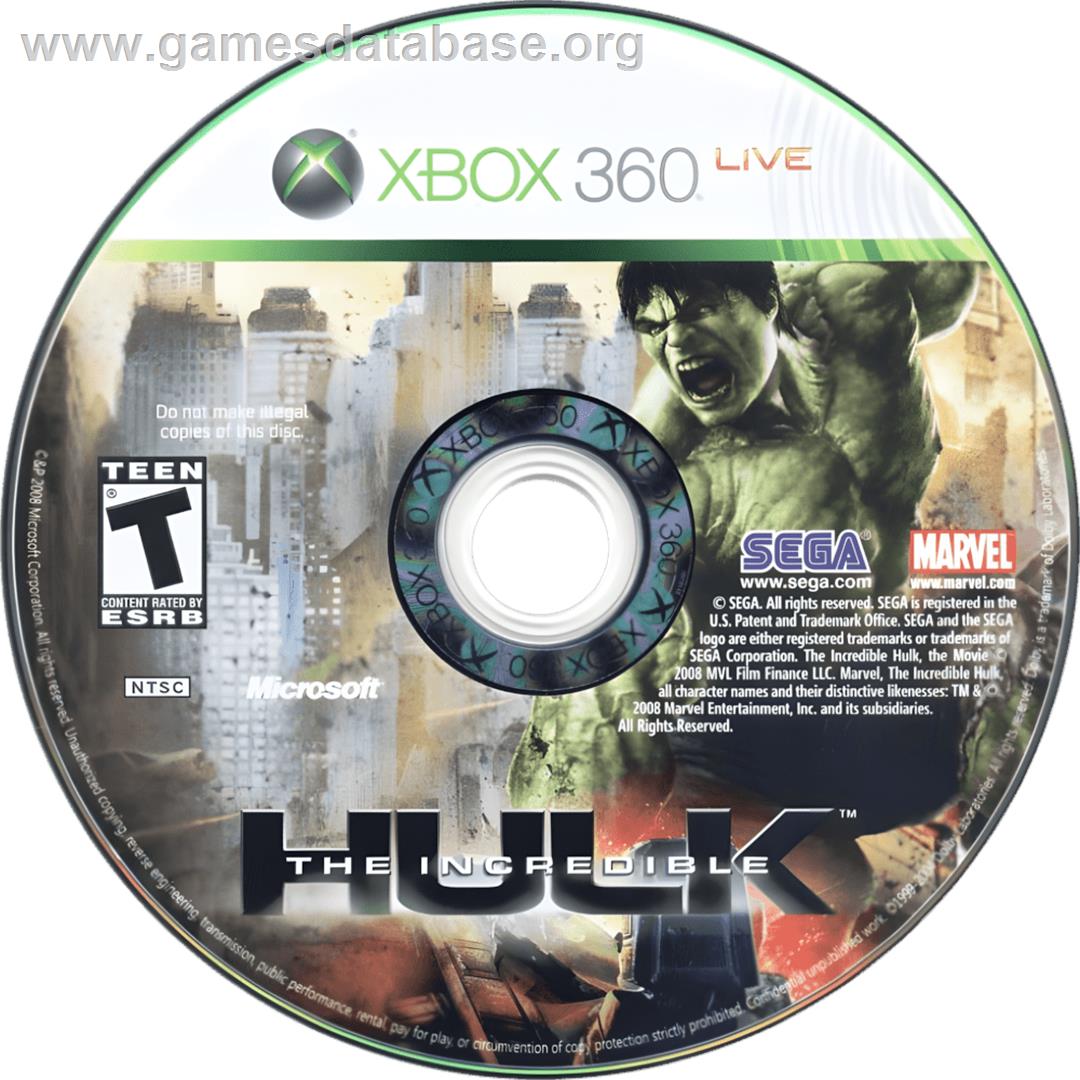 Incredible Hulk, The - Microsoft Xbox 360 - Artwork - Cartridge