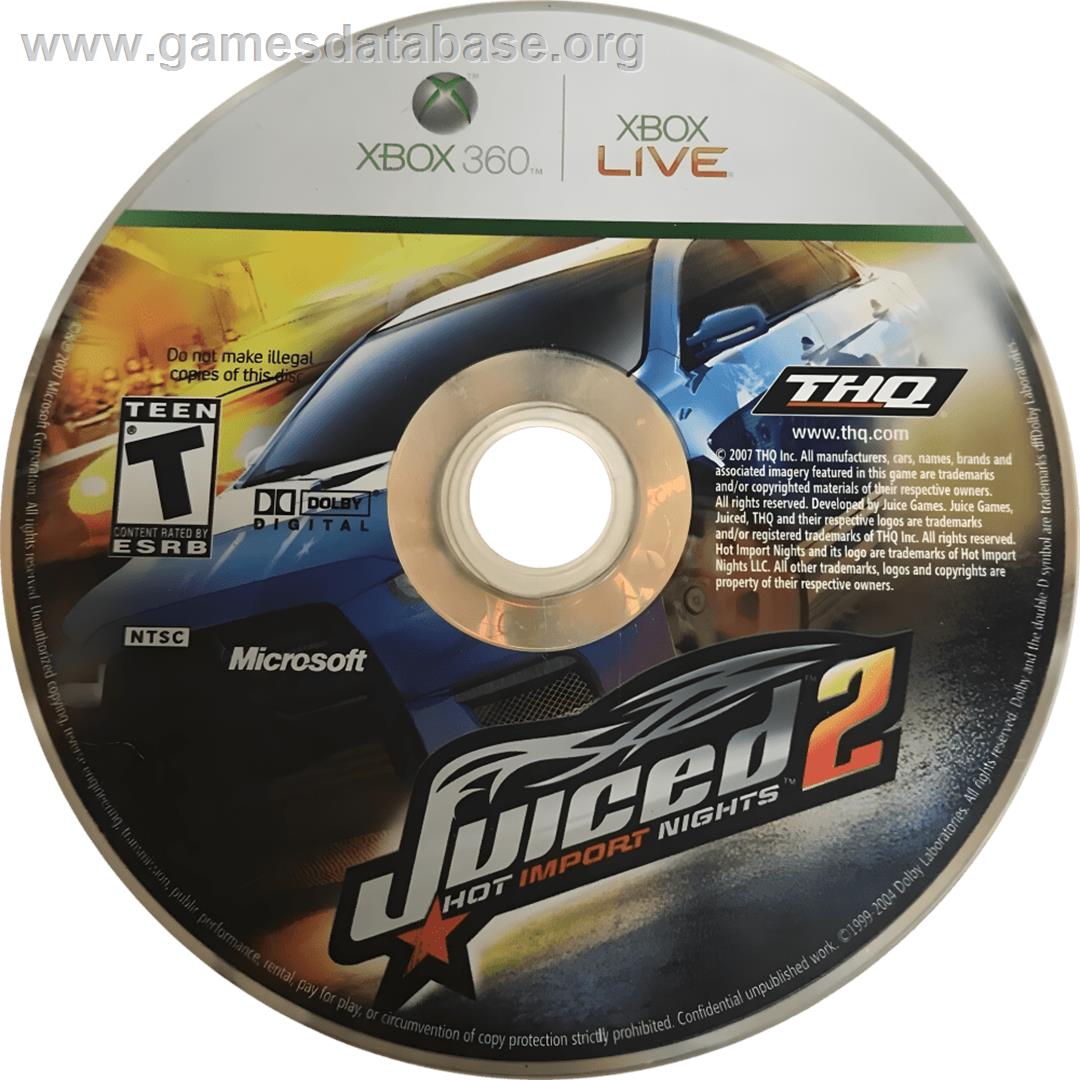 Juiced 2 - Hot Import Nights - Microsoft Xbox 360 - Artwork - Cartridge