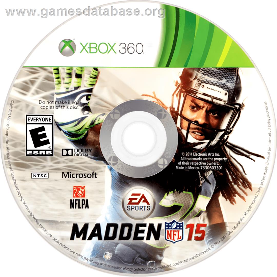 Madden Nfl 15 - Microsoft Xbox 360 - Artwork - Cartridge