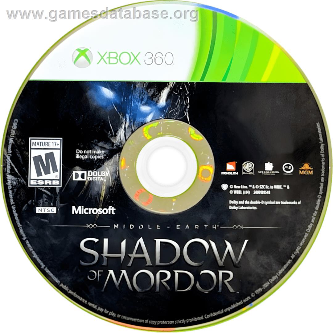 Middle-Earth - Shadow of Mordor - Microsoft Xbox 360 - Artwork - Cartridge