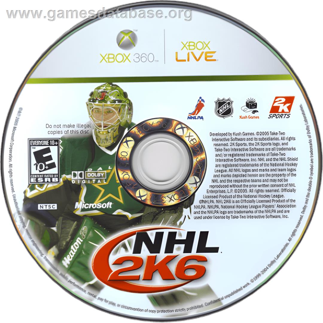 Nhl 2k6 - Microsoft Xbox 360 - Artwork - Cartridge