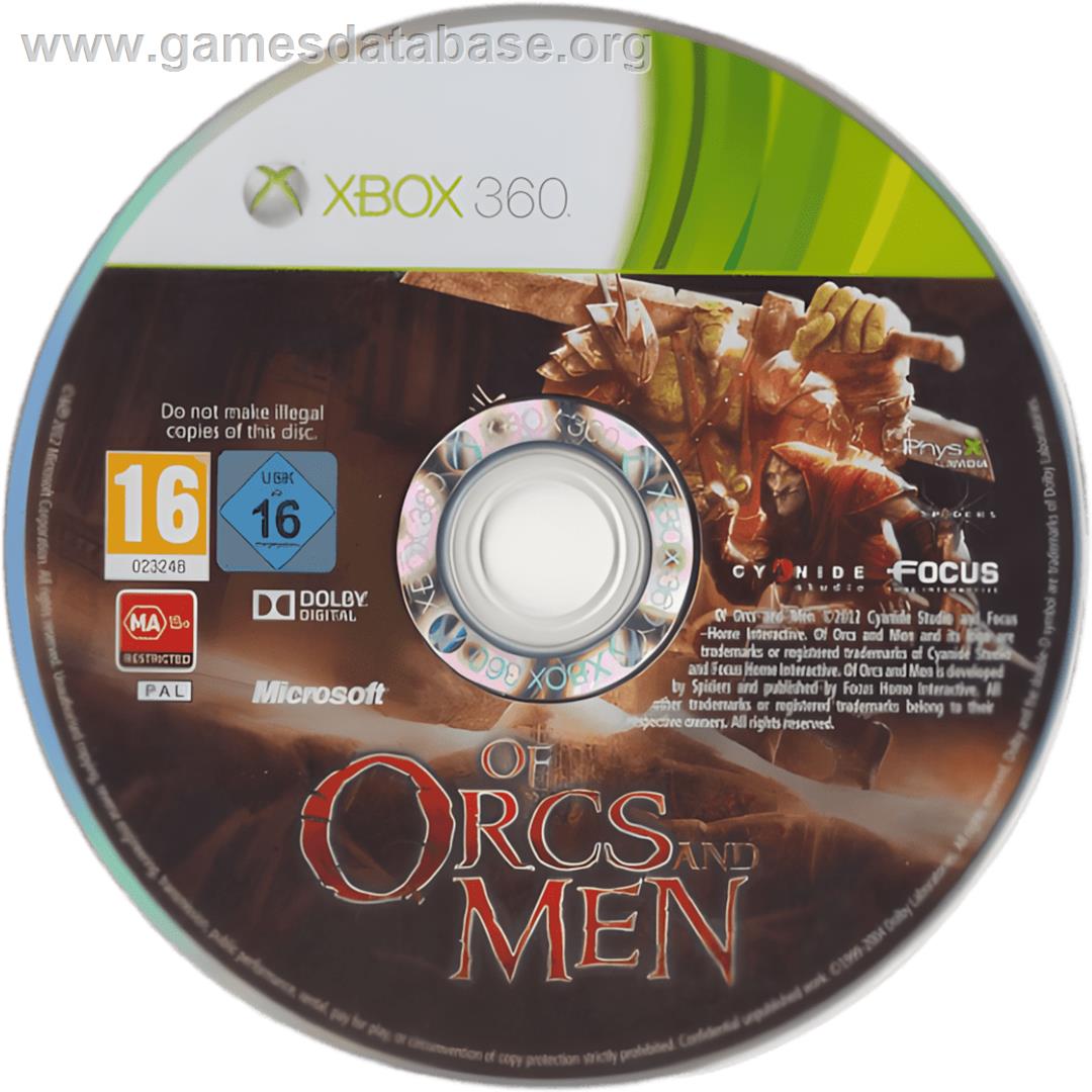 Of Orcs And Men - Microsoft Xbox 360 - Artwork - Cartridge