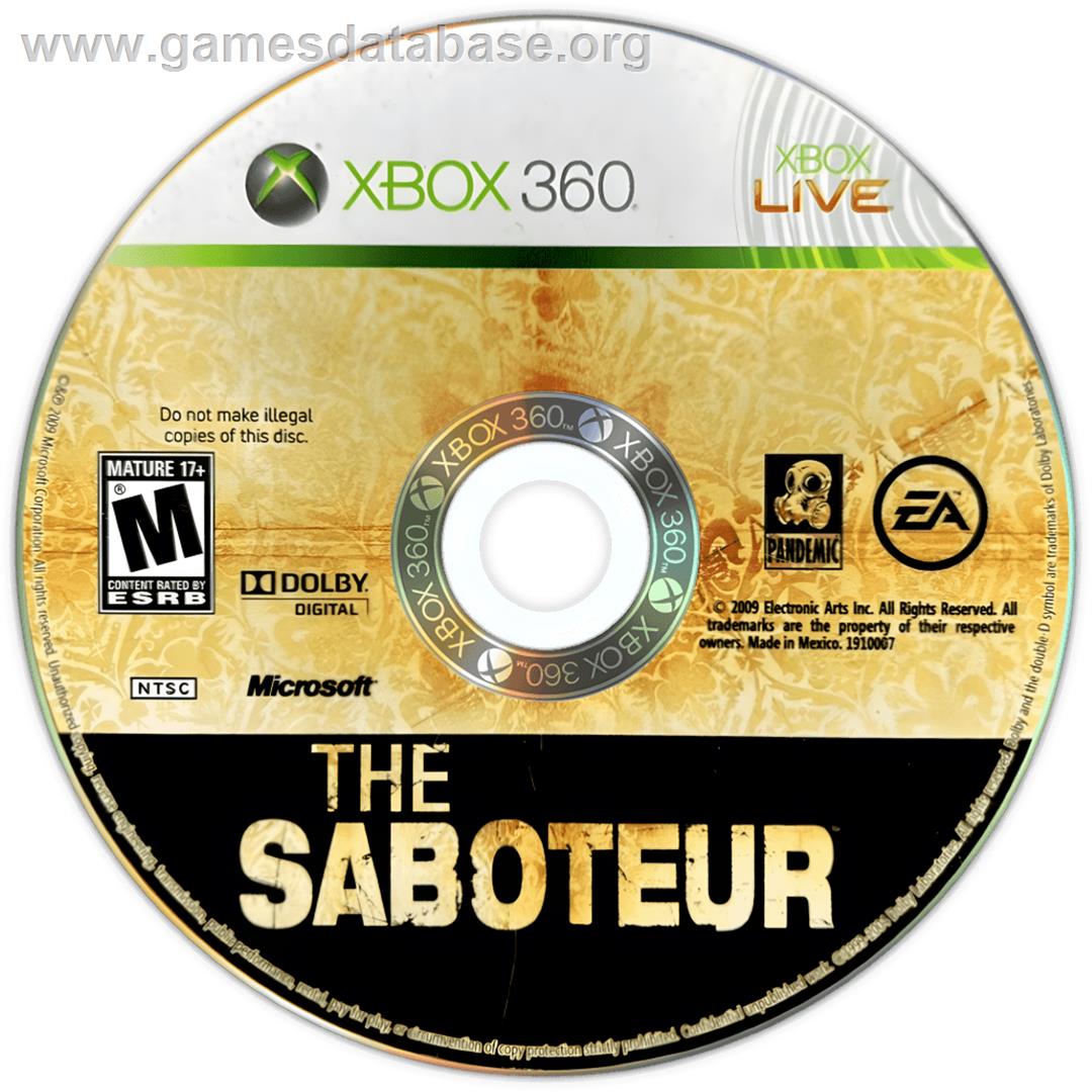 Saboteur, The - Microsoft Xbox 360 - Artwork - Cartridge