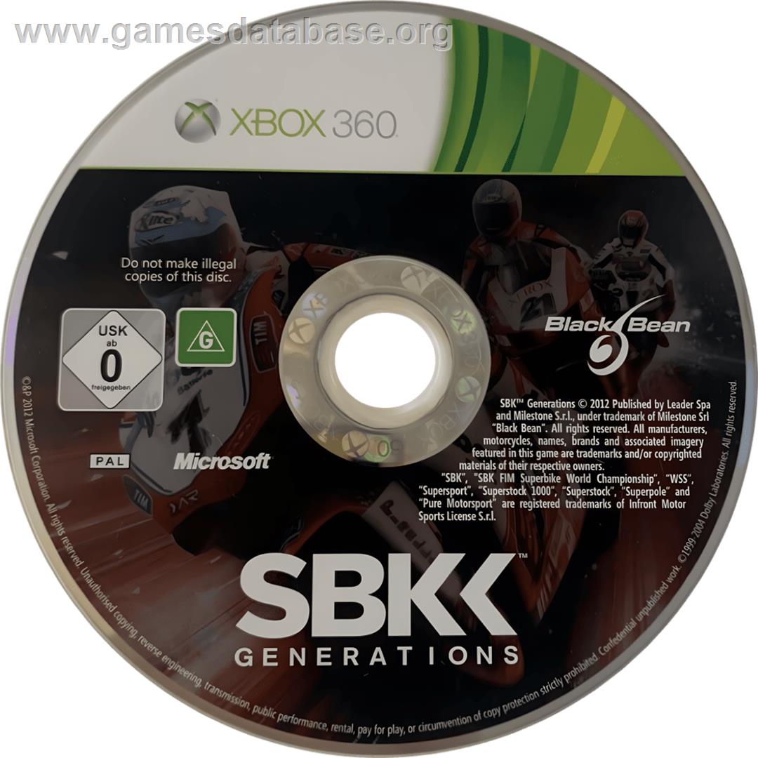 Sbk Generations - Microsoft Xbox 360 - Artwork - Cartridge