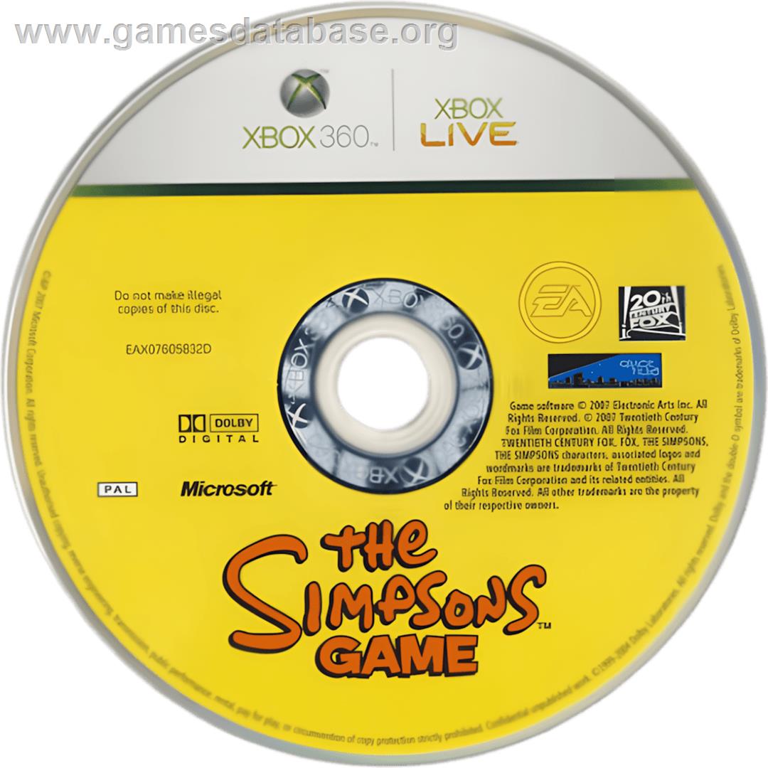 Simpsons Game, The - Microsoft Xbox 360 - Artwork - Cartridge