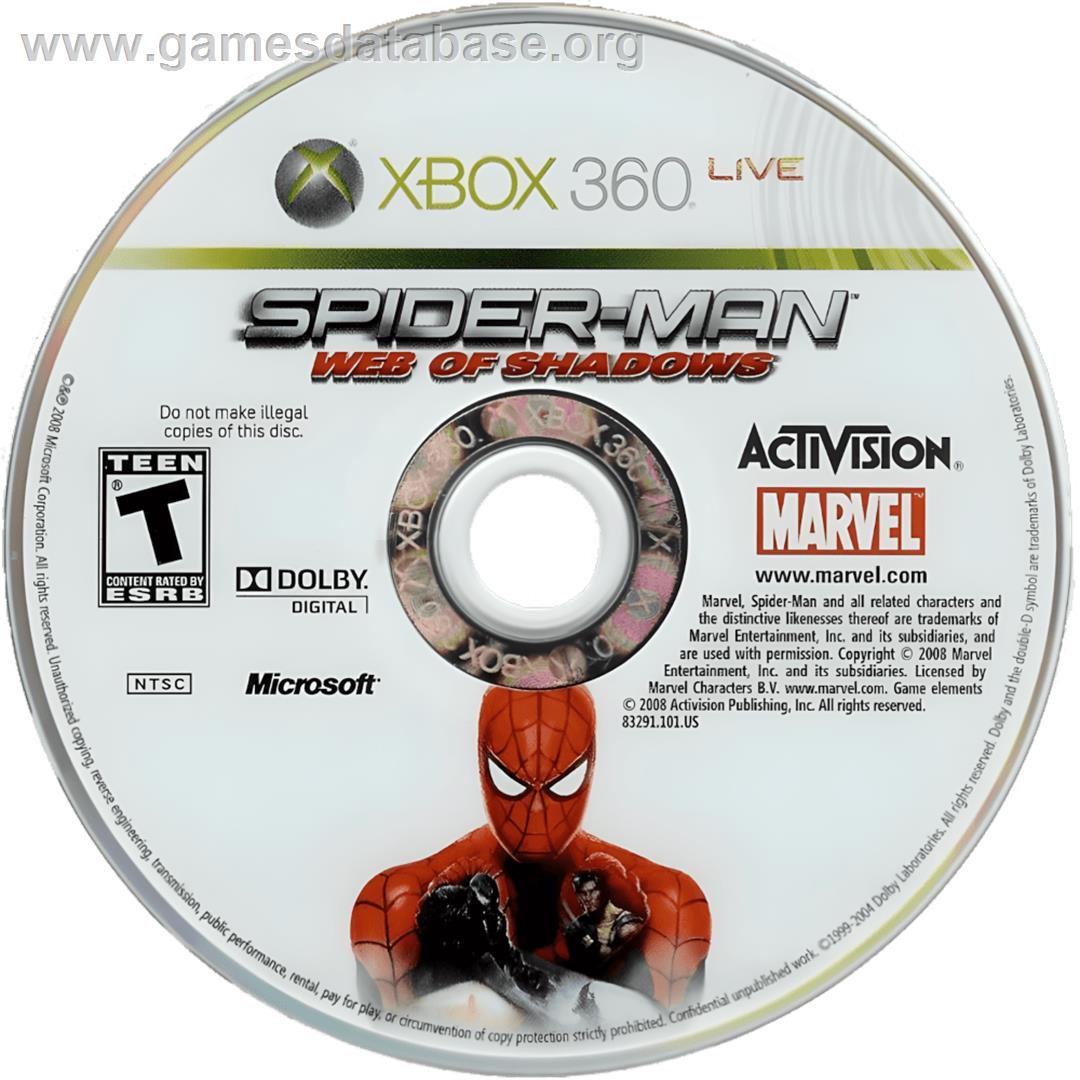 Spider-Man - Web of Shadows - Microsoft Xbox 360 - Artwork - Cartridge