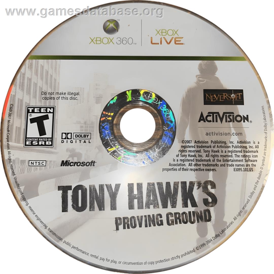 Tony Hawk's Proving Ground - Microsoft Xbox 360 - Artwork - Cartridge