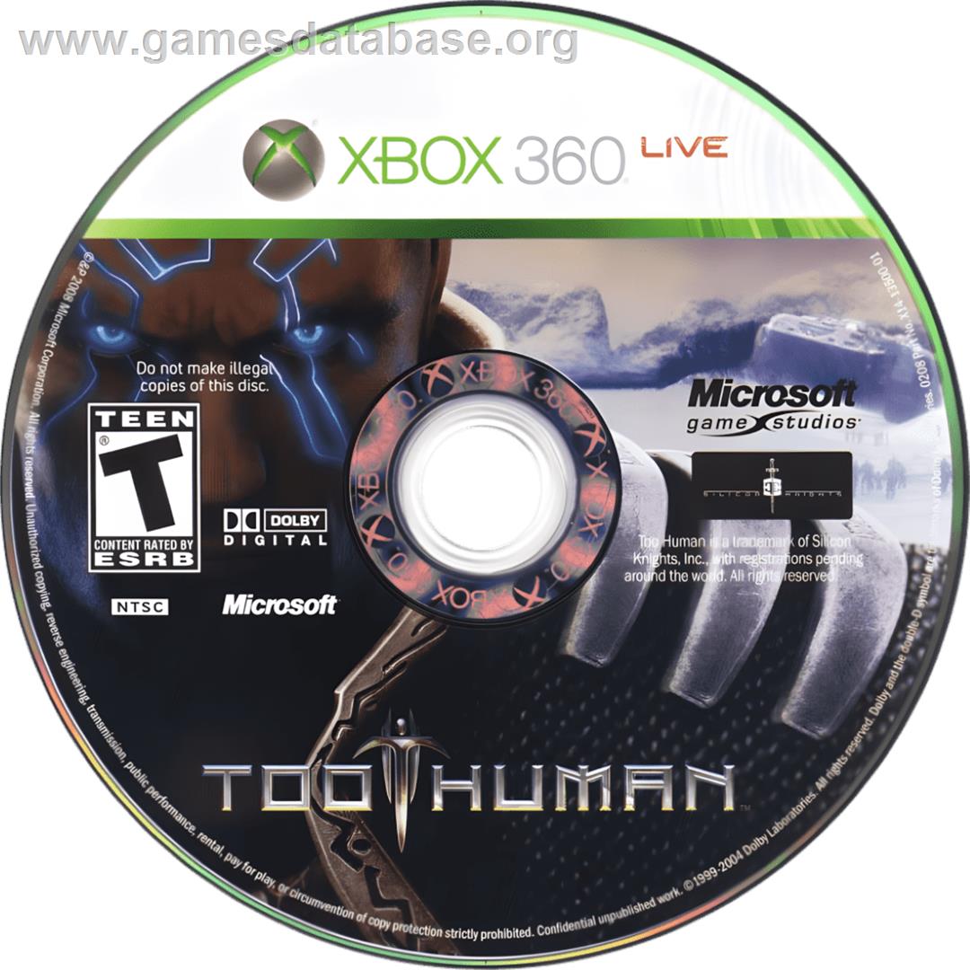 Too Human - Microsoft Xbox 360 - Artwork - Cartridge