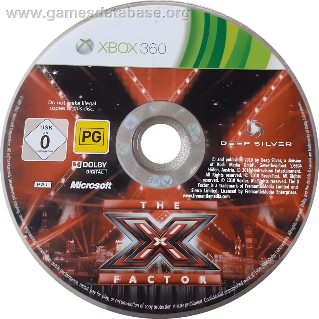 X Factor - Microsoft Xbox 360 - Artwork - Cartridge
