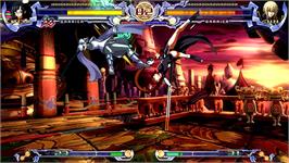 In game image of Blazblue - Calamity Trigger on the Microsoft Xbox 360.