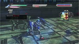 In game image of Dynasty Warriors - Gundam 3 on the Microsoft Xbox 360.
