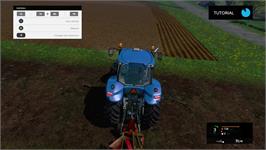 In game image of Farming Simulator 15 on the Microsoft Xbox 360.