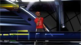 In game image of Karaoke Revolution Presents American Idol Encore 2 on the Microsoft Xbox 360.