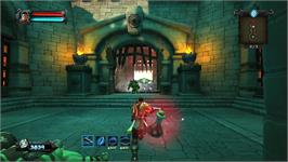 In game image of Orcs Must Die! on the Microsoft Xbox 360.