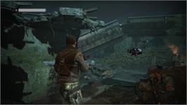 In game image of Terminator Salvation on the Microsoft Xbox 360.