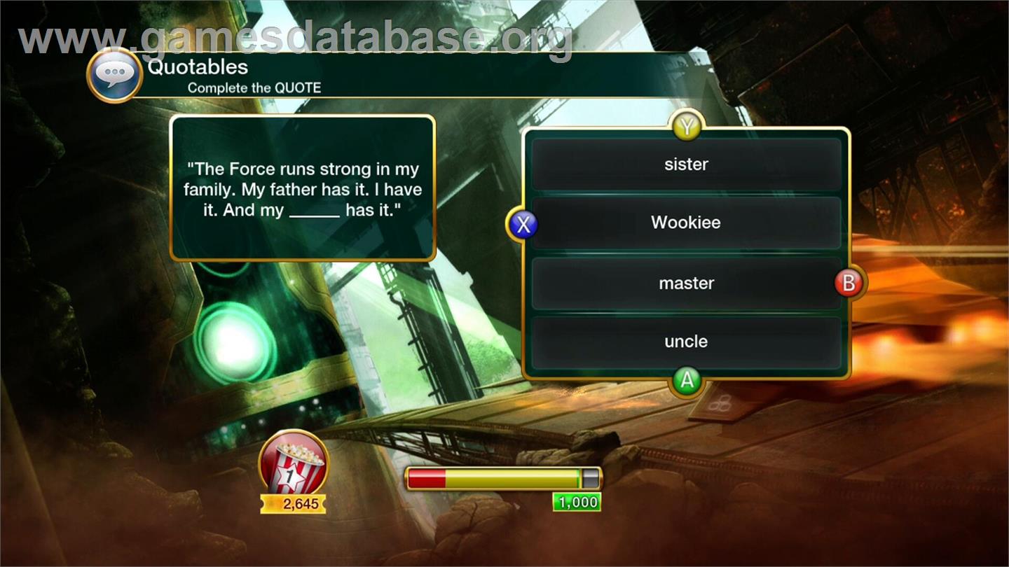 Scene It ? Movie Night - Microsoft Xbox 360 - Artwork - In Game