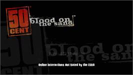 Title screen of 50 Cent - Blood On The Sand on the Microsoft Xbox 360.