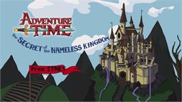 Title screen of Adventure Time - Le Secret Du Royaume Sans Nom on the Microsoft Xbox 360.
