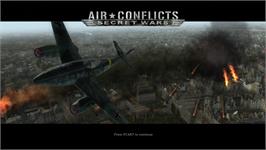 Title screen of Air Conflicts: Secret Wars on the Microsoft Xbox 360.