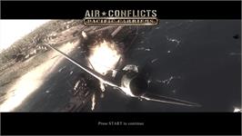 Title screen of Air Conflicts - Pacific Carriers on the Microsoft Xbox 360.
