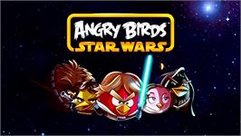 Title screen of Angry Birds Star Wars on the Microsoft Xbox 360.