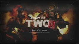 Title screen of Army Of Two - Le 40ème Jour on the Microsoft Xbox 360.