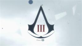 Title screen of Assassin's Creed 3 on the Microsoft Xbox 360.