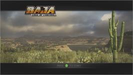 Title screen of BAJA: Edge of Control on the Microsoft Xbox 360.