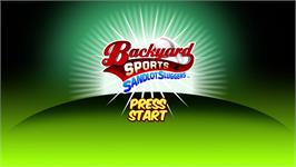 Title screen of Backyard Sports - Sandlot Sluggers on the Microsoft Xbox 360.