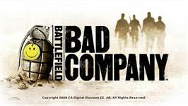 Title screen of Battlefield - Bad Company on the Microsoft Xbox 360.