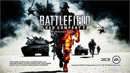 Title screen of Battlefield - Bad Company 2 on the Microsoft Xbox 360.