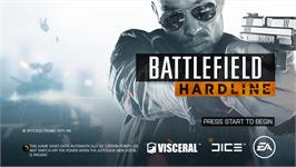 Title screen of Battlefield - Hardline on the Microsoft Xbox 360.
