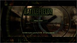 Title screen of Battlefield 2 - Modern Combat on the Microsoft Xbox 360.