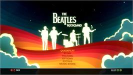 Title screen of Beatles Rock Band, The on the Microsoft Xbox 360.