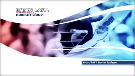 Title screen of Brian Lara International Cricket 2007 on the Microsoft Xbox 360.