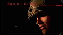 Title screen of Brothers In Arms - Hell's Highway on the Microsoft Xbox 360.