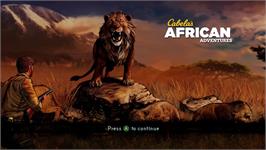 Title screen of Cabela's African Adventures on the Microsoft Xbox 360.
