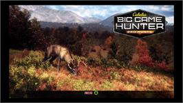 Title screen of Cabela's Big Game Hunter - Pro Hunts on the Microsoft Xbox 360.