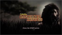 Title screen of Cabela's Dangerous Hunts 2013 on the Microsoft Xbox 360.