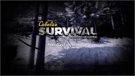 Title screen of Cabela's Survival - Shadows Of Katmai on the Microsoft Xbox 360.