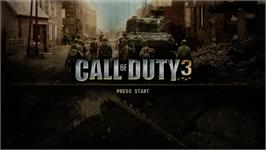 Title screen of Call Of Duty 3 - En Marche Vers Paris on the Microsoft Xbox 360.