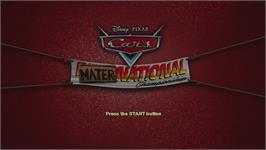 Title screen of Cars - La Coupe Internationale De Martin on the Microsoft Xbox 360.
