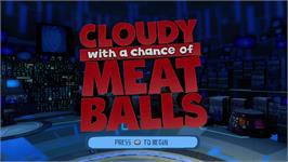 Title screen of Cloudy with a Chance of Meatballs on the Microsoft Xbox 360.