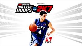 Title screen of College Hoops 2K7 on the Microsoft Xbox 360.